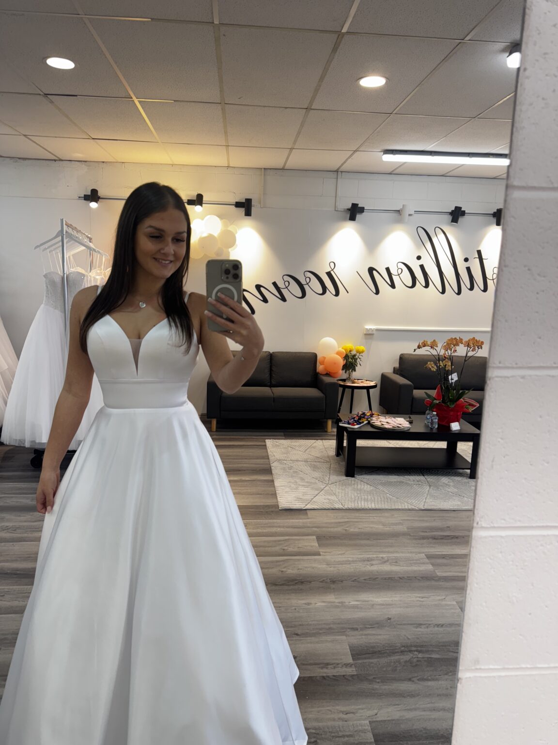satin deb dress